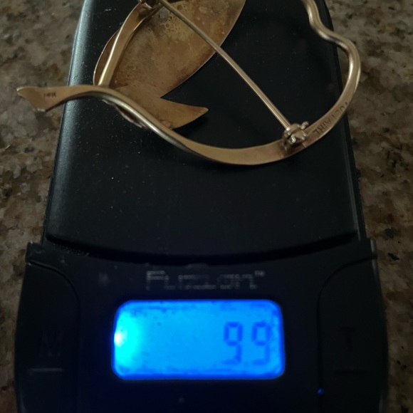 VERY RARE Vintage Paul Voltaire Designed MCM 14K GOLD Brooch - Picture 8 of 8